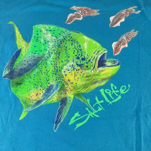 Salt Life Mahi Mahi Fish Pocket T Shirt Men’s XL Blue Fishing Graphic Tee